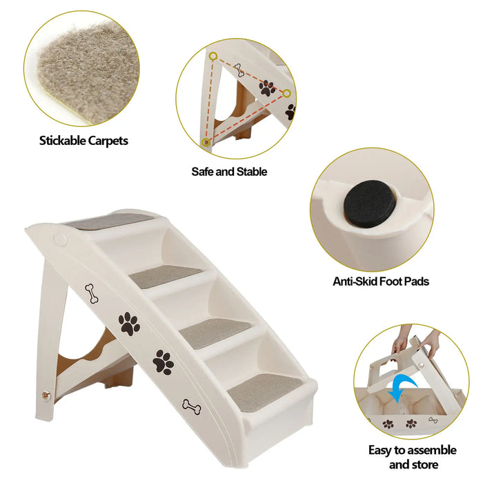 Foldable Dog Ramp Pet Stairs Steps Pickup Ladder MAX 100 LBs