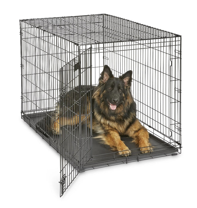 Double Door Folding Metal Dog Crate Cage