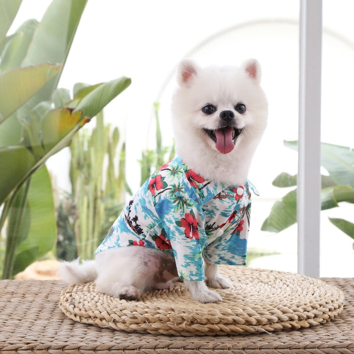 Tropical Floral Print Pet Shirt