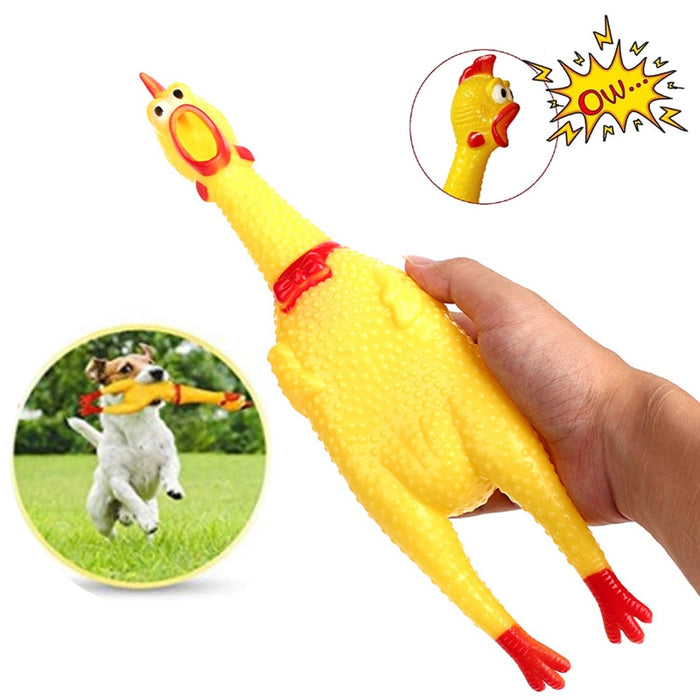 Screaming Rubber Chicken Pet Squeak Toy