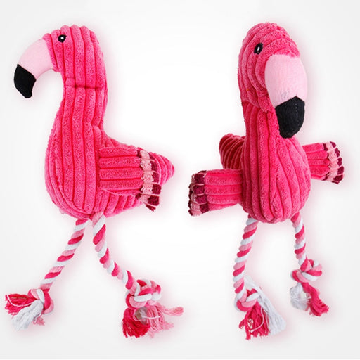pink flamingo dog toy